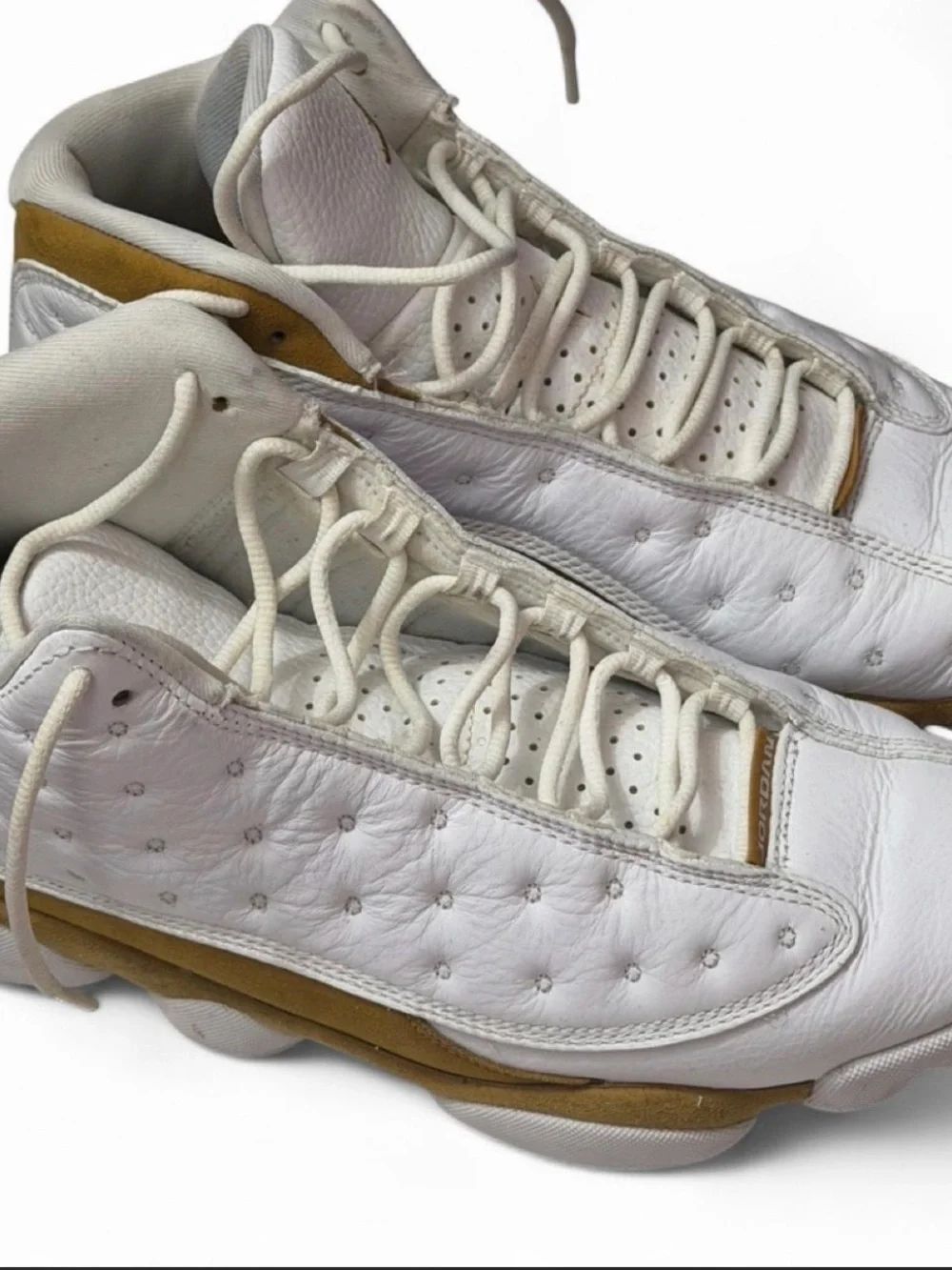 Jordan Men's White and Tan Low-Top Athletic Sneakers